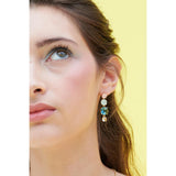 Les Nereides La Diamantine Acqua Azzura 4 Stones Post Earrings