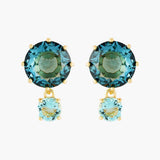 Les Nereides La Diamantine Acqua Azzura Round Stone Stud Earrings