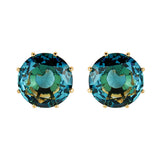 Les Nereides La Diamantine Acqua Azzura Round Stone Post Earrings