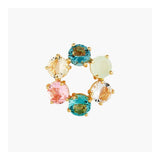 Les Nereides La Diamantine Acqua Azzura Hoops Post Earrings