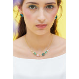 Les Nereides La Diamantine Acqua Azzura 9 Stones Thin Pendant Necklace