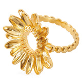 Les Nereides Sunflower And Beaded Band Cocktail Ring