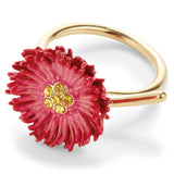 Les Nereides Red Flower And Crystal Ring