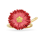 Les Nereides Red Flower And Crystal Ring
