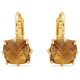 Les Nereides Golden Brown Diamantine Square Stone Clip-On Earrings