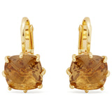 Les Nereides Golden Brown Diamantine Square Stone Clip-On Earrings
