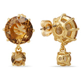 Les Nereides Golden Brown Diamantine Round Post Earrings