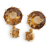 Les Nereides Golden Brown Diamantine Round Post Earrings