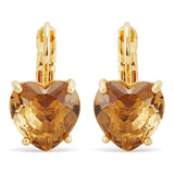 Les Nereides Golden Brown Diamantine Heart Sleeper Earrings