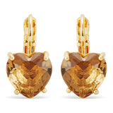 Les Nereides Golden Brown Diamantine Heart Sleeper Earrings