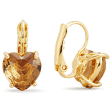 Les Nereides Golden Brown Diamantine Heart Sleeper Earrings