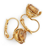 Les Nereides Golden Brown Diamantine Heart Sleeper Earrings