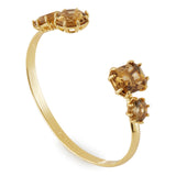 Les Nereides Golden Brown Diamantine 4 Stone Bangle Bracelet