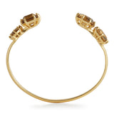 Les Nereides Golden Brown Diamantine 4 Stone Bangle Bracelet