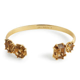 Les Nereides Golden Brown Diamantine 4 Stone Bangle Bracelet
