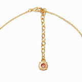Les Nereides Golden Brown Diamantine Round Pendant Necklace