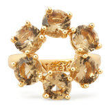Les Nereides Golden Brown Diamantine 6 Stones Fine Ring