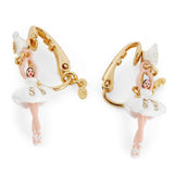 Les Nereides Mini Ballerina And Daisy Clip On Earrings
