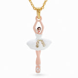 Les Nereides Mini Ballerina And Rhinestones Pendant Necklace