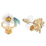 Les Nereides Flowers And Honeycombs Post Earrings