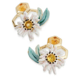 Les Nereides Flowers And Honeycombs Post Earrings