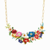 Les Nereides Multicolour Meadow Flowers Statement Necklace