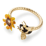 Les Nereides Buttercup And Bee Twisted Adjustable Ring