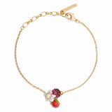 Les Nereides Raspberry And Flower Fine Bracelet
