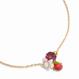 Les Nereides Raspberry And Flower Fine Bracelet