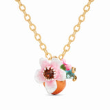 Les Nereides Apricot And Flower Pendant Necklace