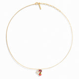 Les Nereides Raspberry And Flower Pendant Necklace