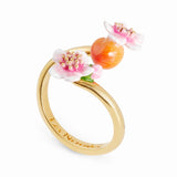 Les Nereides Apricot And Flowers Adjustable Ring