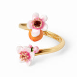 Les Nereides Apricot And Flowers Adjustable Ring