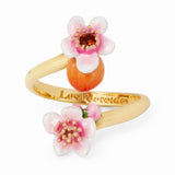 Les Nereides Apricot And Flowers Adjustable Ring