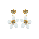 Les Nereides White Ranunculus Post Earrings