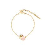 Les Nereides White Pansy and Crystal Thin Bracelet