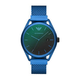 Emporio Armani Matteo Green Dial Aluminum Blue Men's Watch
