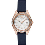 Emporio Armani Rose Gold Stainless Steel Mother Of Pearl Dial Women's Watch