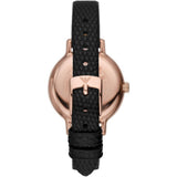 Emporio Armani Cleo Rose Gold Case Black Leather Strap Women's Watch