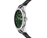 AIGNER Men's Viareggio Green Dial & Black Leather Strap Watch