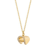 Aigner Necklace Gold Plated With Solid Logo & Heart Pendant Design