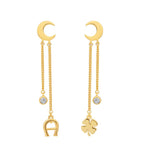 Aigner Erose Gold Plated Bon VoyageÂ With Moon Stud & Flower Charm Design