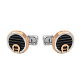Aigner Cufflink Stainless Steel With Rose Gold Plated Lines & A Logo Bottom / Aigner Writing Mid