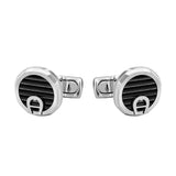 Aigner Cufflink Stainless Steel Gun Lines A Logo Bttm Aignerner Wrtng Mid