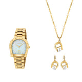 Aigner Rav Ladies Gold Plated Wat+Gold Plated Necklace+Gold Plated Erose Gold Plated