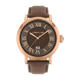 Cerruti Men's Watch With Rose Gold Case And Brown Dial & Leather Strap