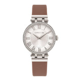 Cerruti Ladies Watchstainless Steel Case With Silver Dial & Purple Leather Strap