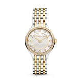 Cerruti Ladies Watch Stainless Steel/Gold Plated Cas W/Stnes Wht Mop Dial Stainless Steel/Gold Plated Mtl