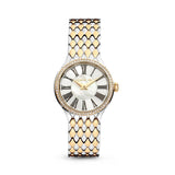 ساعة شيروتي نسائية ذات هيكل من الستانلس ستيل بلون ذهبي مرصع بالكريستال