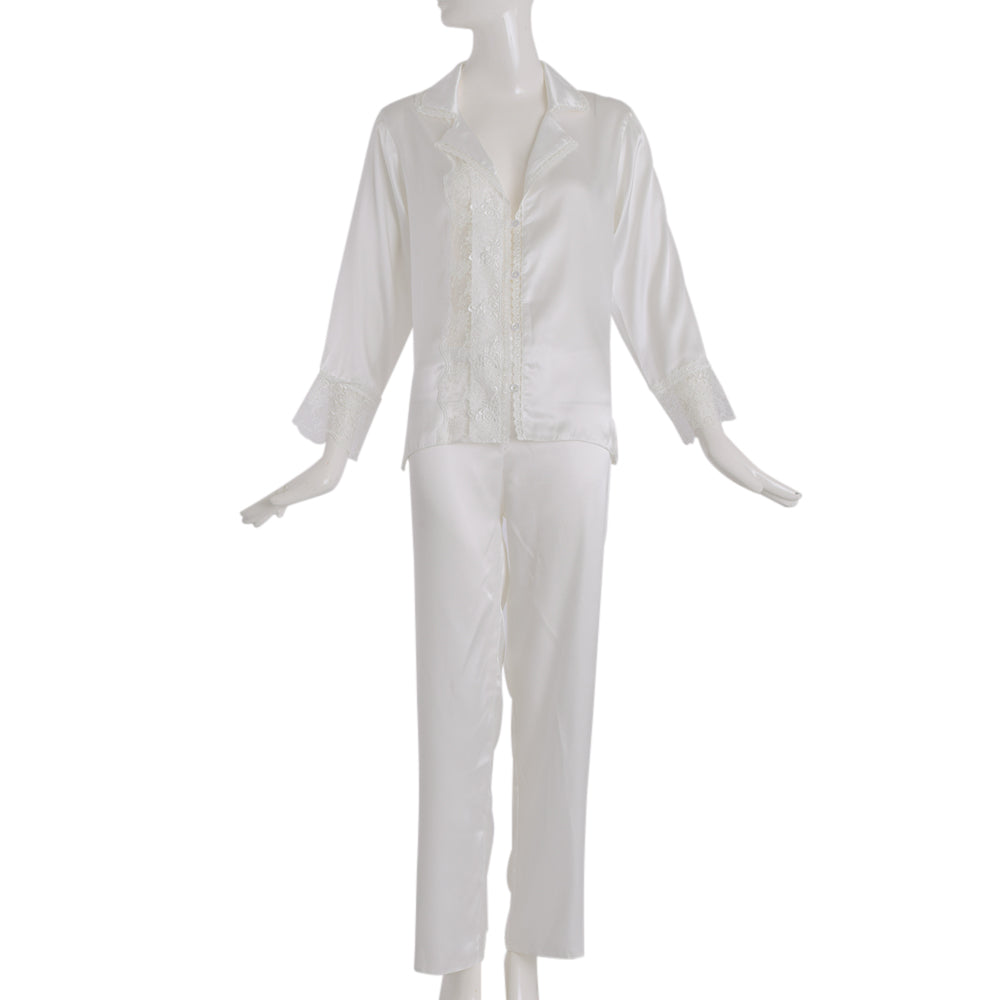 Batista Satin Nightdress Pieces Cream – Blue Salon